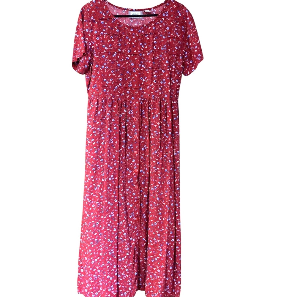 VTG Dress Maxi‎ 90s Y2k Premier International Dainty Floral Cottage Modest M